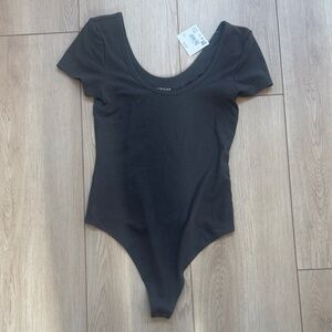 American Eagle Outfitters women’s Ribbed Dark Gray Bodysuit SZ SMALL NWT
